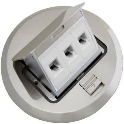 ORBIT INDUSTRIES FLBPU-L-R-C-SS Floor Box Round Pop-Up Cover Only W/ Low Voltage (Rj45)