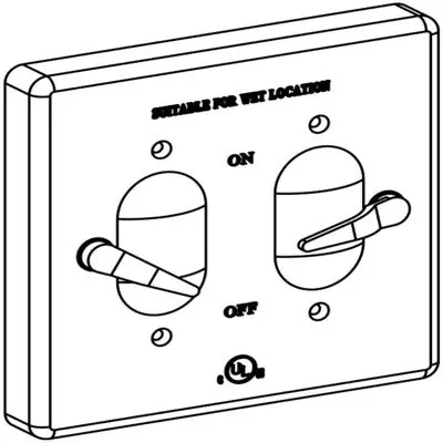 Orbit Industries 2CA-2SW-W 2-G Aluminum W/P Lever Switch Cover Device Mount White