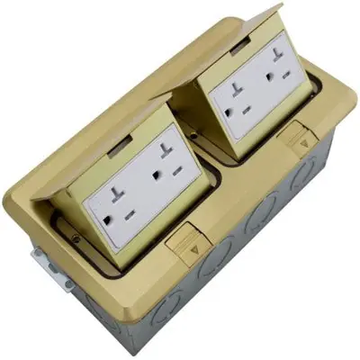 Orbit Industries FLBPU-DD-BR Floor Box Pop-Up W/ 2-Duplex Recep (T.R.) Brass