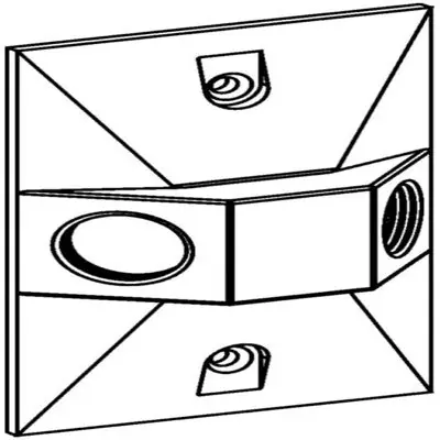 Orbit Industries RE-2-BR W/P Rect. Cover 2 1/2 inch Thread Holes