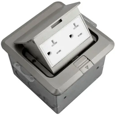 Orbit Industries FLBPU-D-S-SS Floor Box Pop-Up W/ Duplex Recep (T.R.) Square Cover, Ss