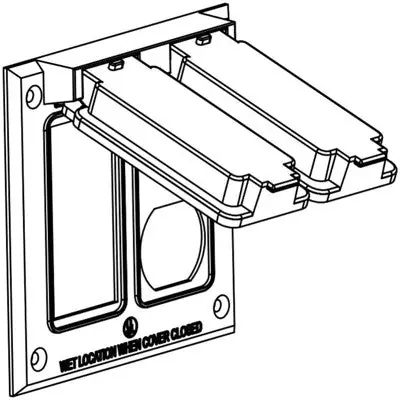 ORBIT INDUSTRIES 2C-GD 2-G W/P Cover 1 Gfi & 1 Duplex Rec Device Mount