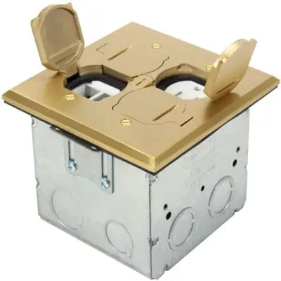 ORBIT INDUSTRIES FLB-DL-BR Flr Box Flip Type (Sqr. Plt) W/Recept. (T.R.) & (Kjh4P)