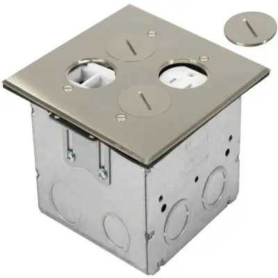 Orbit Industries FLB-R2G-DL-SS Flr Box Rnd Plug Type (Sqr. Plt) W/Recept. (T.R.) & (Kjh4P)
