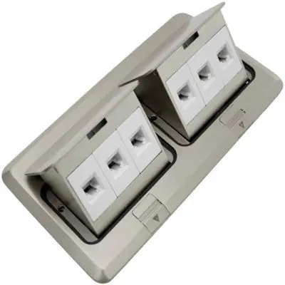 Orbit Industries FLBPU-LL-C-SS Flr Box Pop-Up Cover Only W/ 2-Low Voltage (Rj45) Stainless Steel