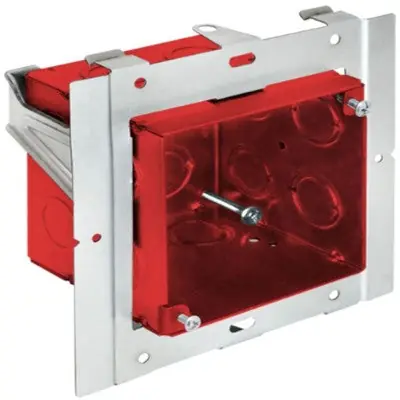 Orbit Industries FA-UMIAB-35 Red 4 Inch Square 3-1/2 Inch Deep Box Internal Adjustable From 1/2 Inch to 1-1/2 Inch