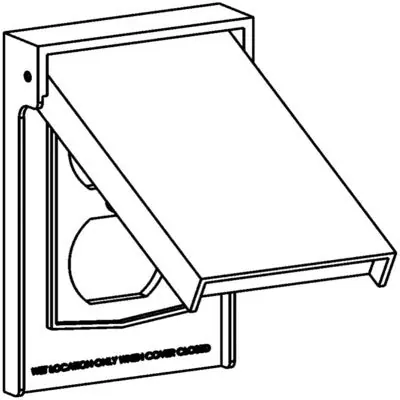ORBIT INDUSTRIES 1CP-DV-W 1-G Plastic W/P Cover 1 Duplex Vert Device Mount