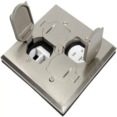 Orbit Industries FLB-DL-C-SS Floor Box Flip Type Square Plate with Receptacle Cover Only
