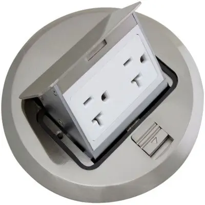 Orbit Industries FLBPU-D-R-C-SS Floor Box Round Pop-Up Cover Only W/ Duplex Recep(T.R.)