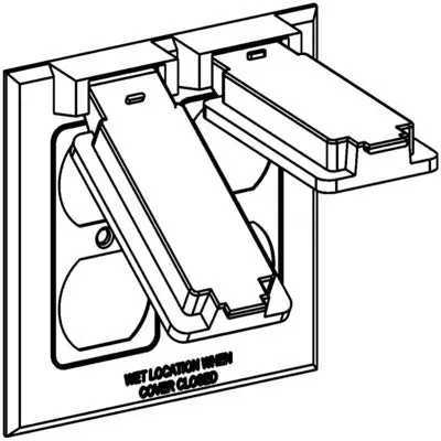 Orbit Industries 2C-2D-W 2-G W/P Device Cover 2 Duplex Rec Device Mount White