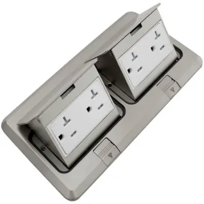 Orbit Industries FLBPU-DD-C-SS Flr Box Pop-Up Cover Only W/ 2-Duplex Recep (T.R.) S.Steel