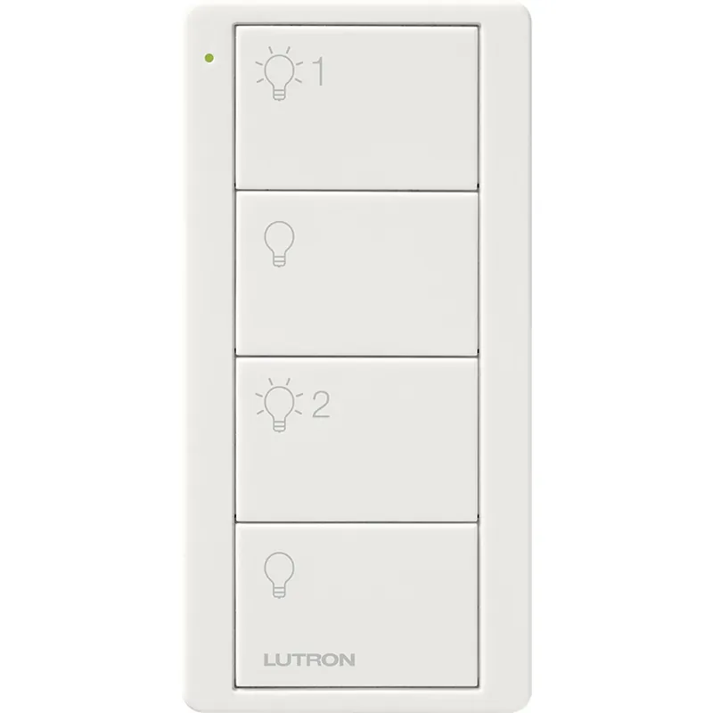 Lutron PJ2-4B-WH-L21P Pico Wireless Control PRO, 4-button, 434 MHz, 2 group control of lights