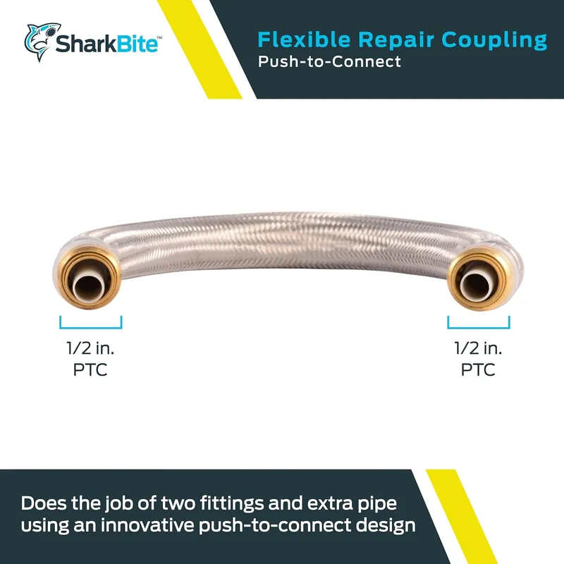 Sharkbite U3008FLEX18LF Flexible Repair Coupling Hose 1/2 x 18 Inch