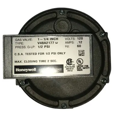 Peerless Boiler 50599 1-1/4 Inch Gas Valve Honeywell V48A2177