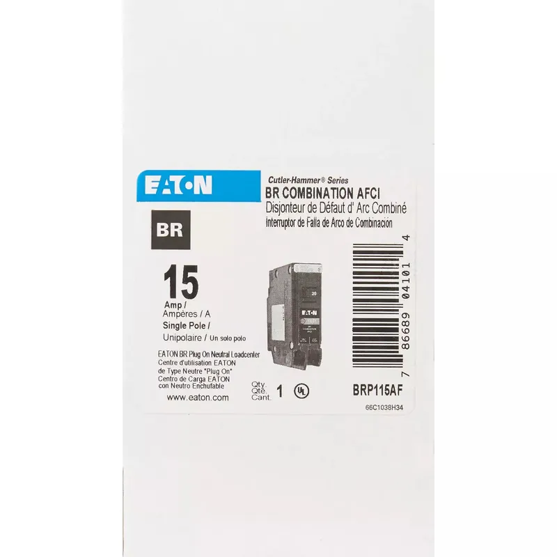 Do It Best BRP115AF Eaton BR 15A Single-Pole AFCI Circuit Breaker