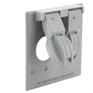 Hubbell Electric 5157-0 2-Gang Weatherproof Cover Device Mount Two Single 1.406 in. Dia.