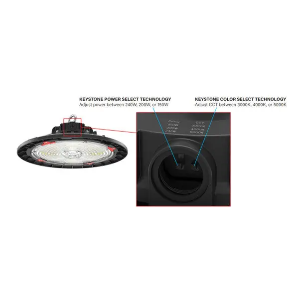 Keystone KTRHLED150PS11C8CSBVDIM XFit LED Round High Bay 70/100/150 Watt