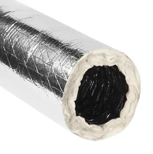 Quietflex 980C 9 inches 80 R6 Insulated Silver Flex Duct Metalized Jacket 25 feet Bag