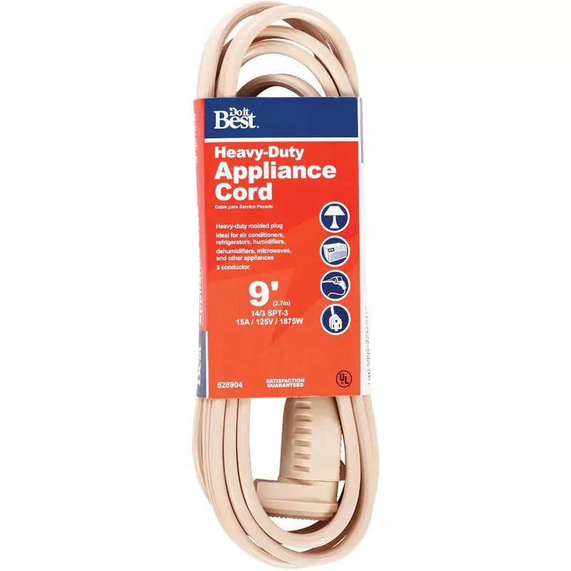 Do It Best 528904 9 Ft. 14/3 15A Heavy-Duty Appliance Cord
