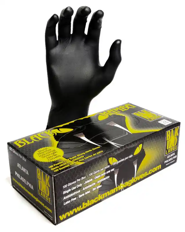 Component Mfg Coporation Blk-110 Black Mamba Gloves Medium