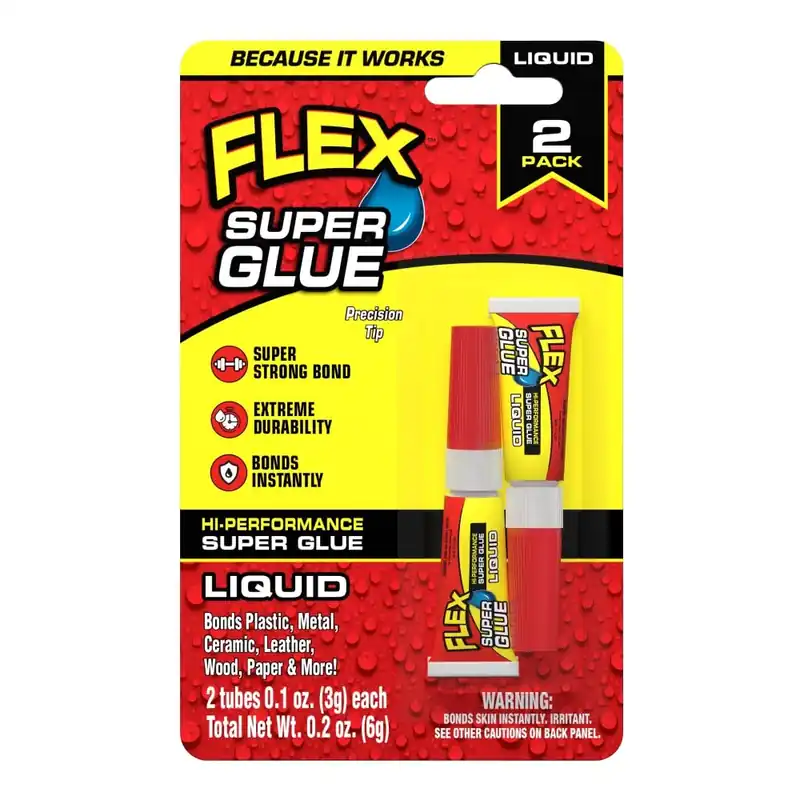 Flex Seal SGLIQ2X3 Super Glue Liquid (2) 3 gram tubes, 1-pack