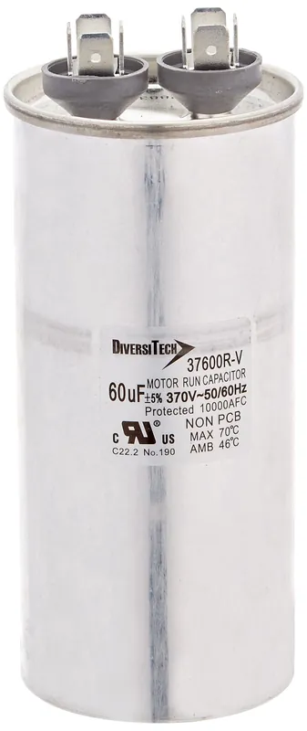 Diversitech 37600R Motor Run Capacitor 370 VAC 60µF