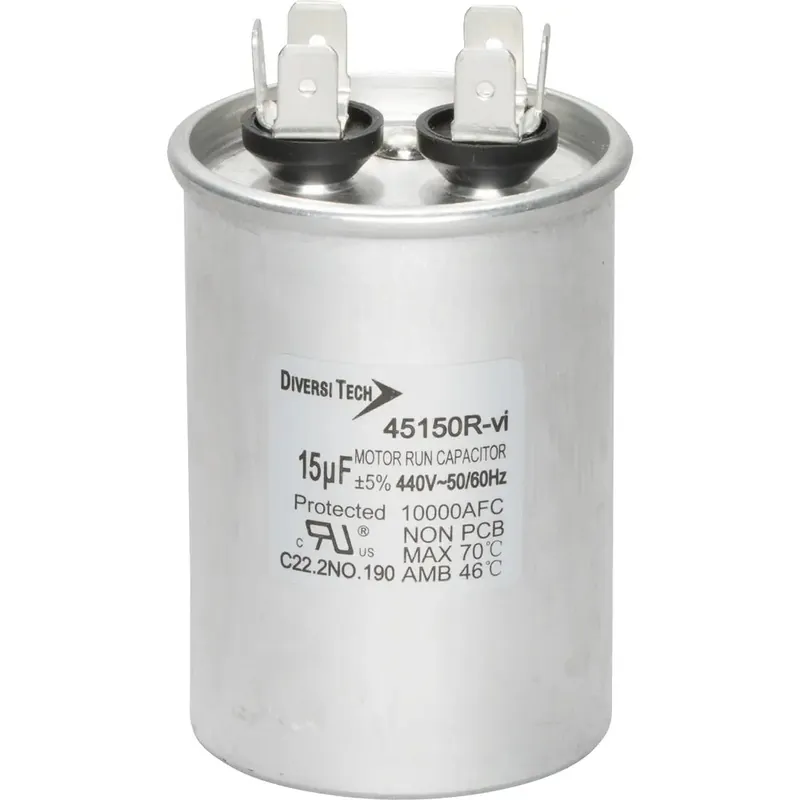 Diversitech 45150R Motor Run Capacitor 440 VAC Round 15µF