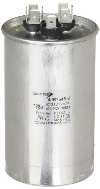 Diversitech 4JR7545 Motor Run Capacitor 440 VAC 45+7.5µF