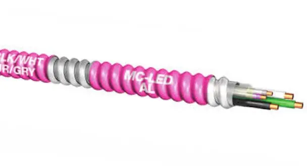 Encore Wire 785310829030 Type MC-LED-AL Armor Conductor Cable 600 VAC (5) 12 AWG 250 ft L