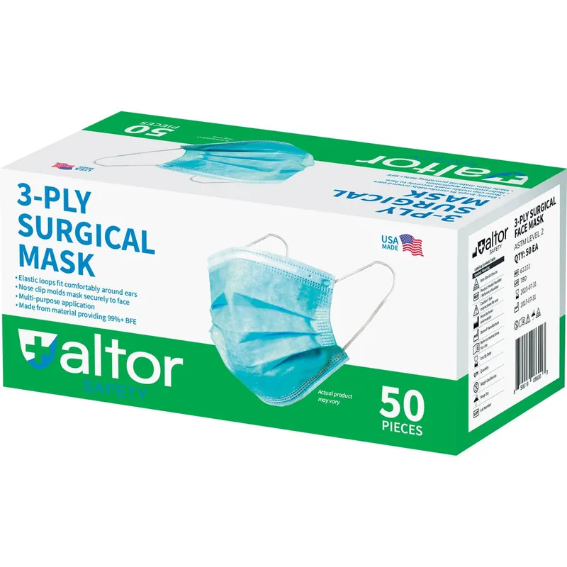 Do It Best 830264 Altor Safety Disposable 3-Ply Surgical Face Mask (50-Pack)