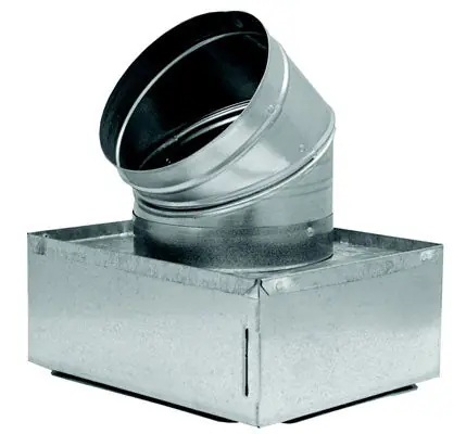 Cody 651R82810108 insulated register boot 10 inches x 10 inches x 8 inches with R8 liner and 45° adjustable elbow