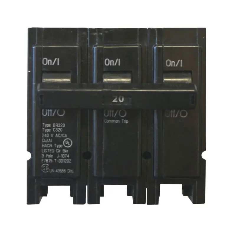 Breakers Unlimited BR320 Eaton 20A 240V 3 Pole BR Plug-On Circuit Breaker