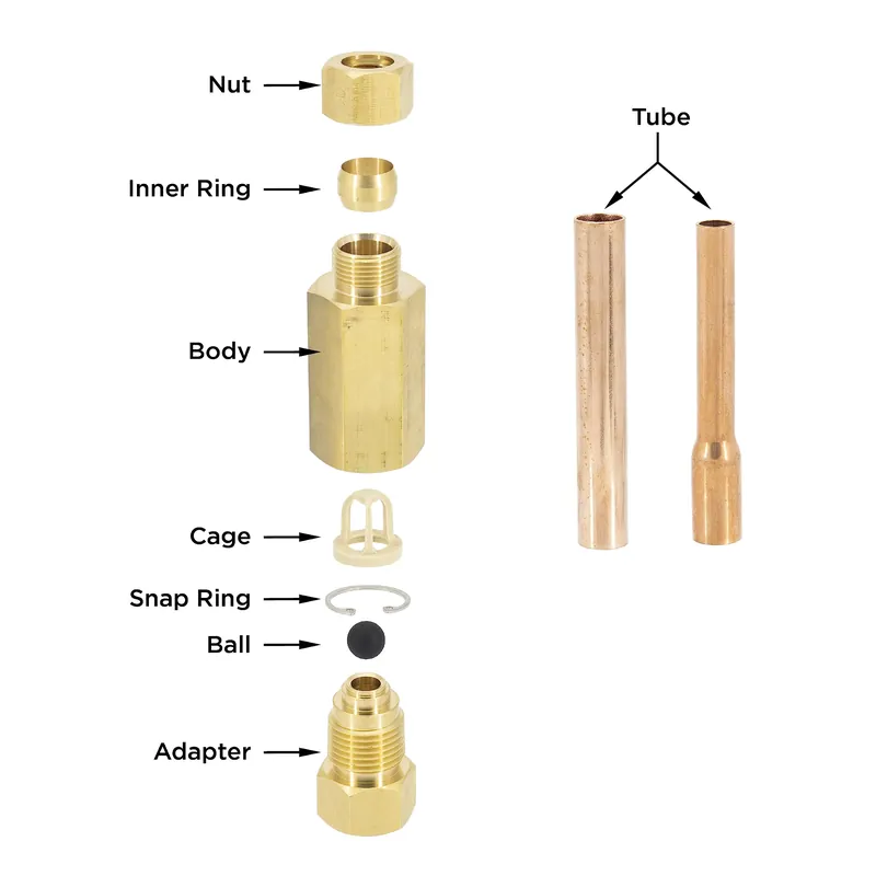 Beckett RP50 Complete Brass Check Valve Assembly for CB25 and CB50 Pumps
