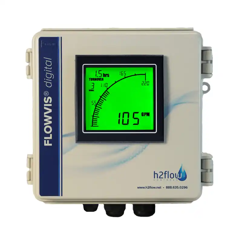 H2Flow Controls fv-d flowvis digital flow meter display 1.5 inches- 8 inches