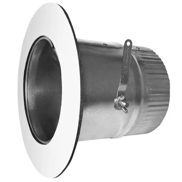Cody 536P2812 ATD 12-in Galvanized Duct Take Off Start Collar and Gasket with Damper, 26 Gauge