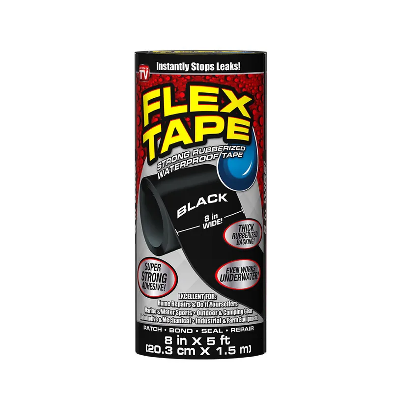 Flex Seal TFSBLKR0805 Rubberized Tape Black 8 in x 5 ft