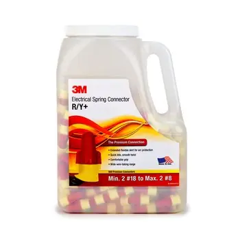 3M 054007-43155 Performance Plus R/Y Flame Retardant Twist-On Wire Connector Rounded Wing Shell Live Action/Square Wire Spring