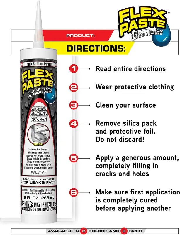Flex Seal PFSWHTR10 Flex Paste 9 oz Cartridge