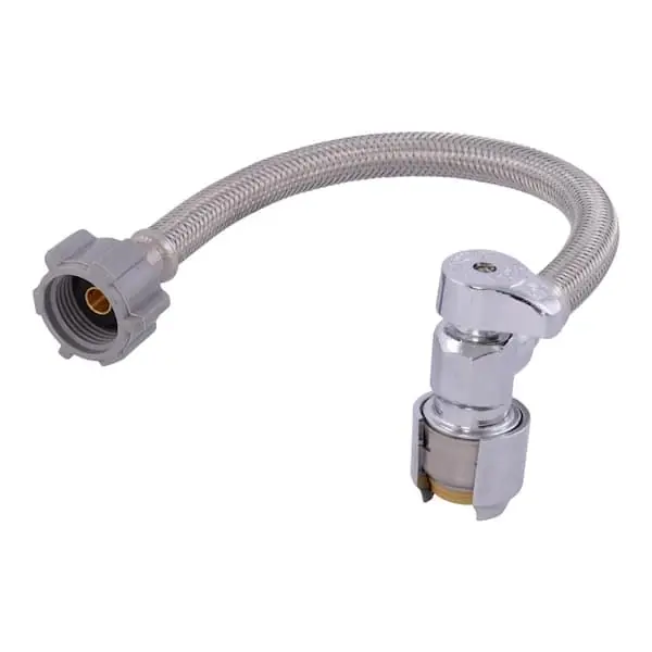 John Guest UR24656 1/2 in. SharkBite Max Push-to-Connect x 7/8 in. Ballcock x 12 in. Brass Angle Stop Toilet Connector