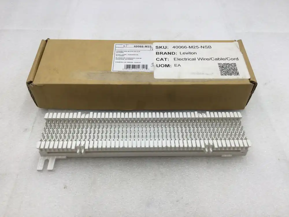 Leviton 40066-M25 M Block, 25-pair, 10 inches H x 3-5/16 inches W x 1-3/16 inches D