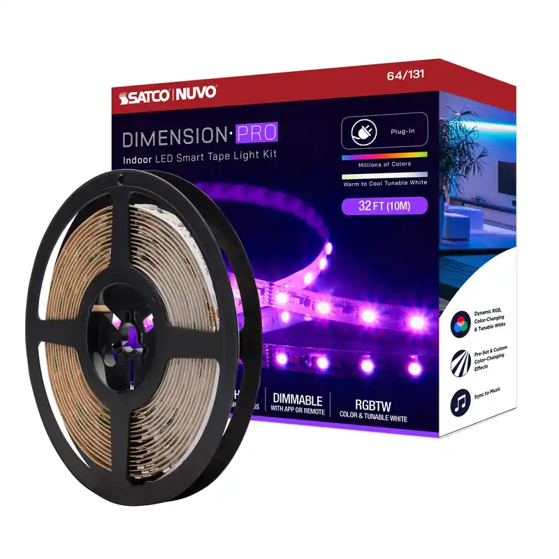 Satco 64-131 Dimension Pro Tape/Rgbtw-Ho/Ip20/Plug/Sf/32 feet