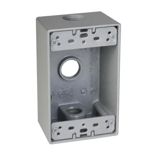 Hubbell Electric SB350S Taymac Weatherproof Outlet Box 18 cu-in 1 Gang 3 Outlets