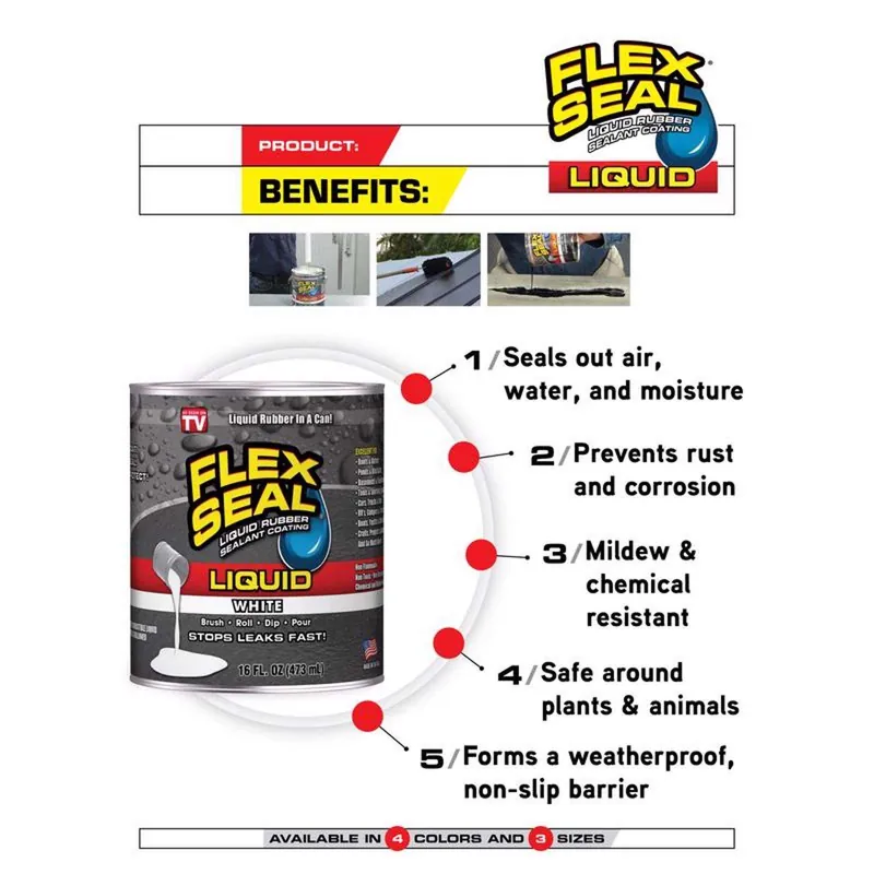 Flex Seal LFSMAXWHT02 Liquid MAX White 2.5 Gal