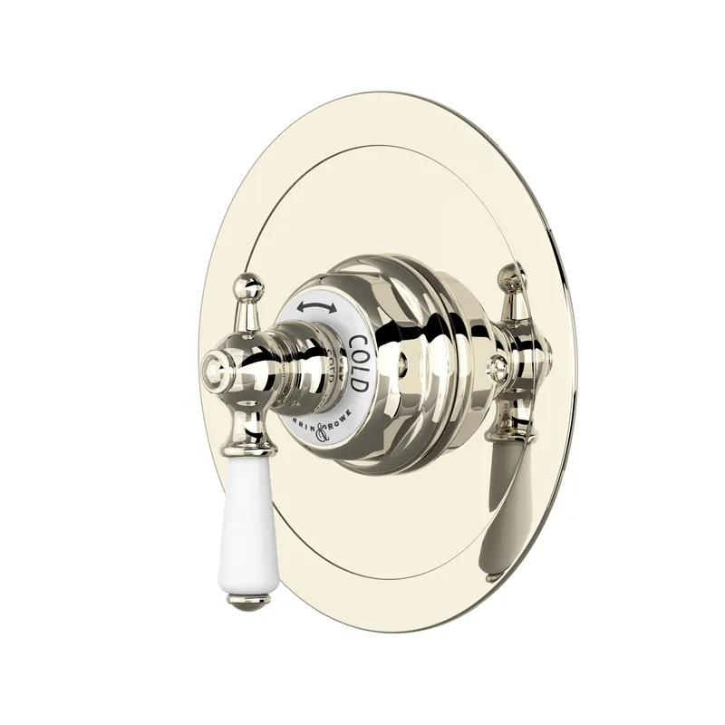Rohl U.5565L-PN/TO Perrin & Rowe Edwardian™ 3/4 inches Round Thermostatic Trim Without Volume Control