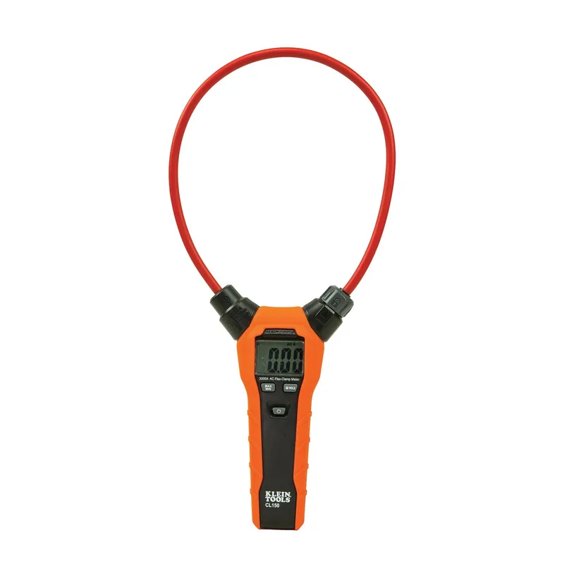 Klein Tools CL150 clamp meter, digital AC electrical tester with 18-inch flexible clamp