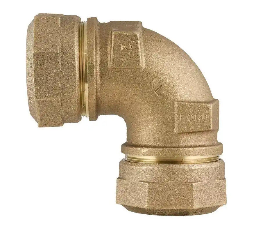 Ford Meter Box L44-77-Q-NL 2 in. Quick Joint Brass 90 Degree Elbow Coupling