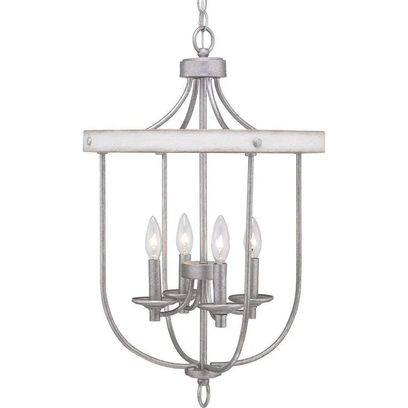 Progress Lighting P500157-141 Gulliver 60W 4-Light Candelabra E-12 Incandescent Foyer Light in Galvanized