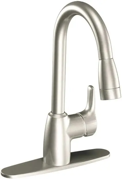 Cleveland Faucets CA42519CSL Baystone Single-Handle Kitchen Faucet with Pull-down Spray Classic Stainless