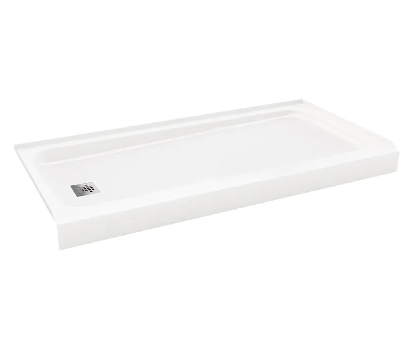 Bootz Industries 010-1002-00 ShowerCast 60 x 30 Porcelain Enamel Alcove Shower Base with Right-Hand Drain