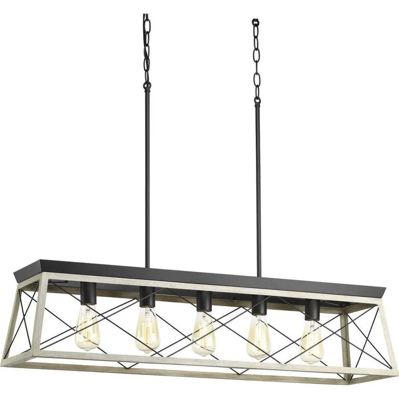 Progress Lighting P400048-143 Briarwood 100W 5-Light Linear Pendant 38 inch